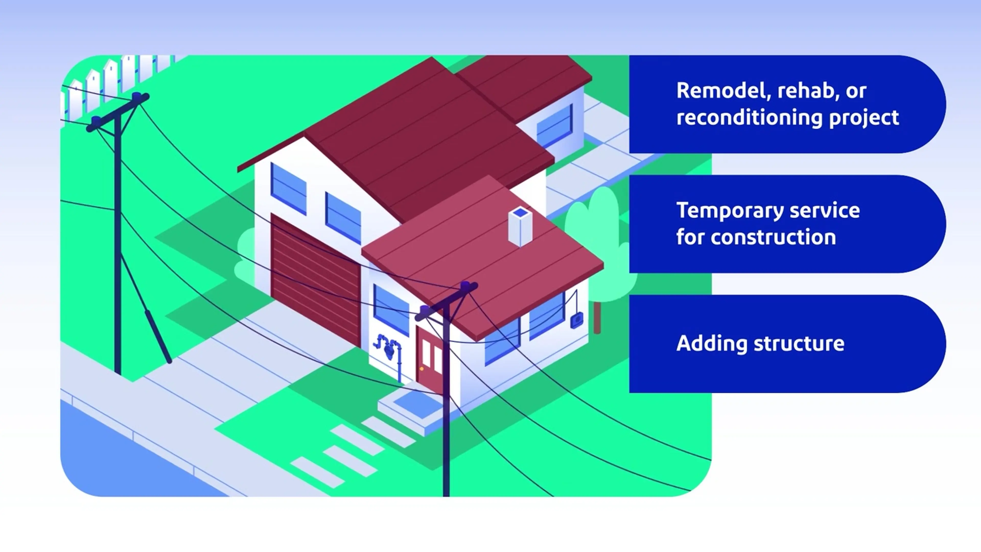 A contractor and a BGE representative reviewing a homeowner's project, from an animated instructional video