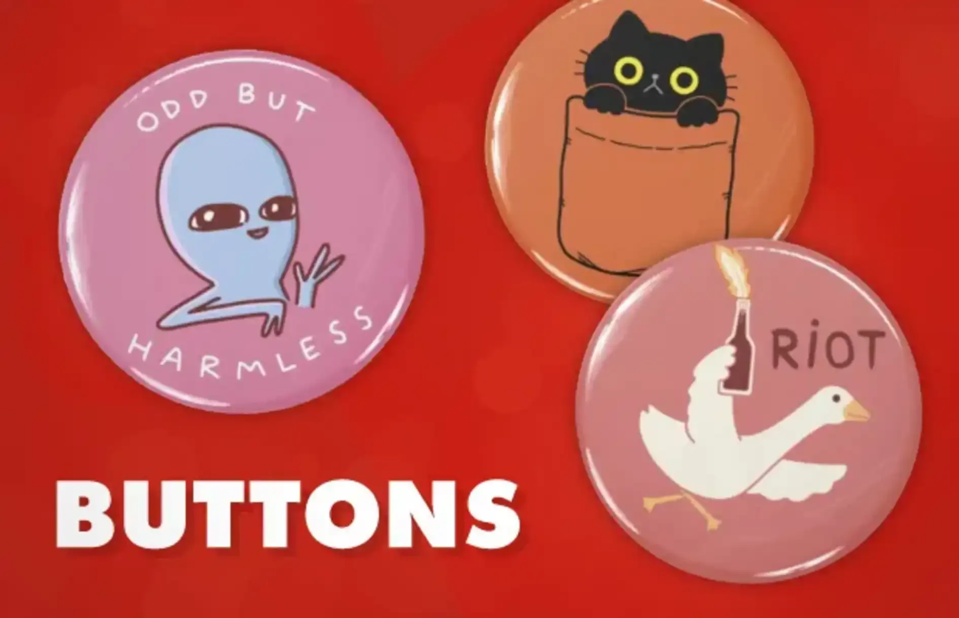 Shop buttons at Threadless