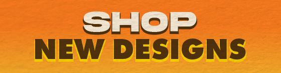 Orange retro banner linking to the newest graphic t-shirt designs from independent artists