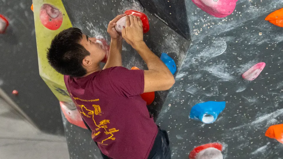 Man Bouldering
