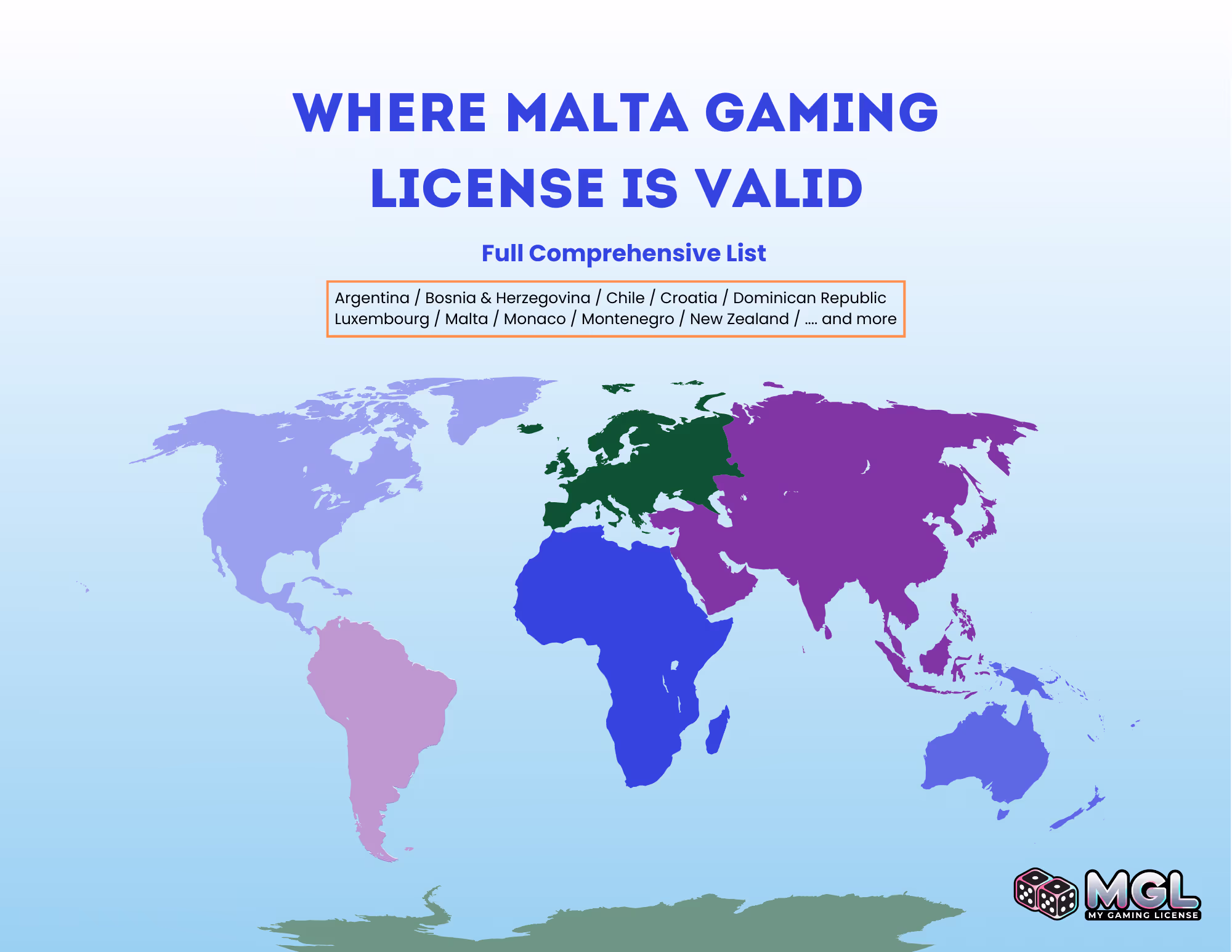 Countries Listed Under the Malta Gaming License