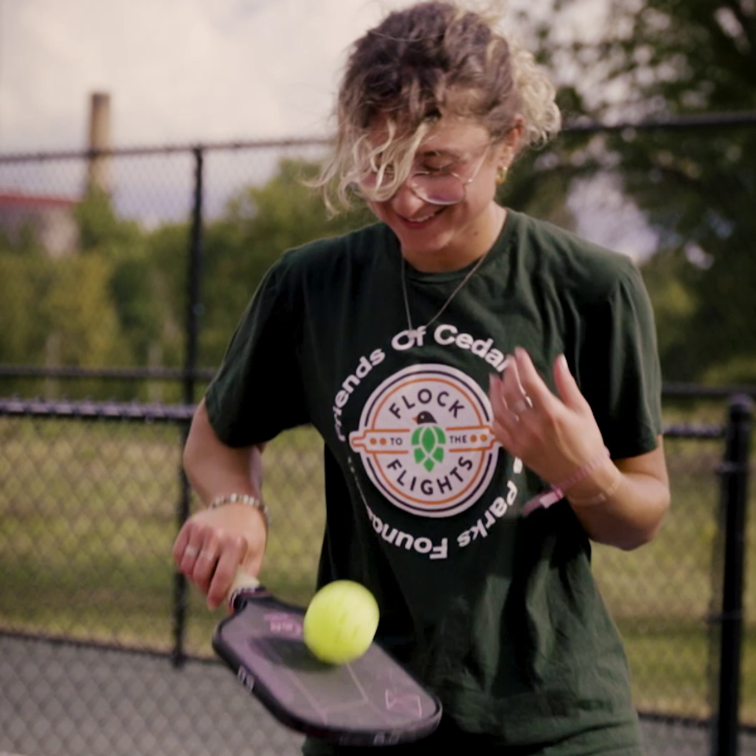 Dina playing pickleball