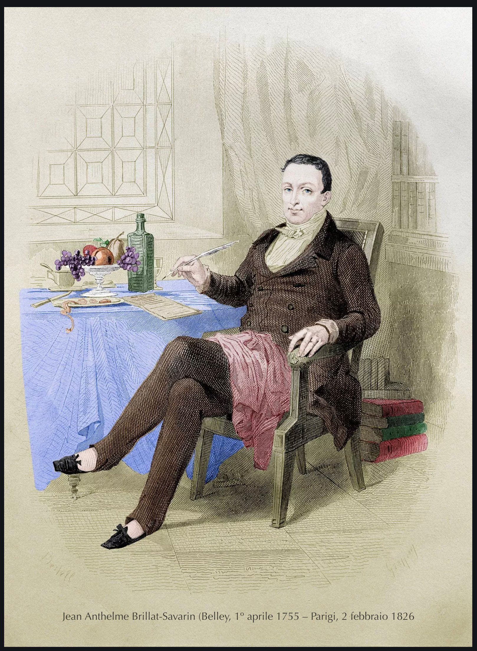 Brillat-Savarin raffiugurato in una stampa d'epoca