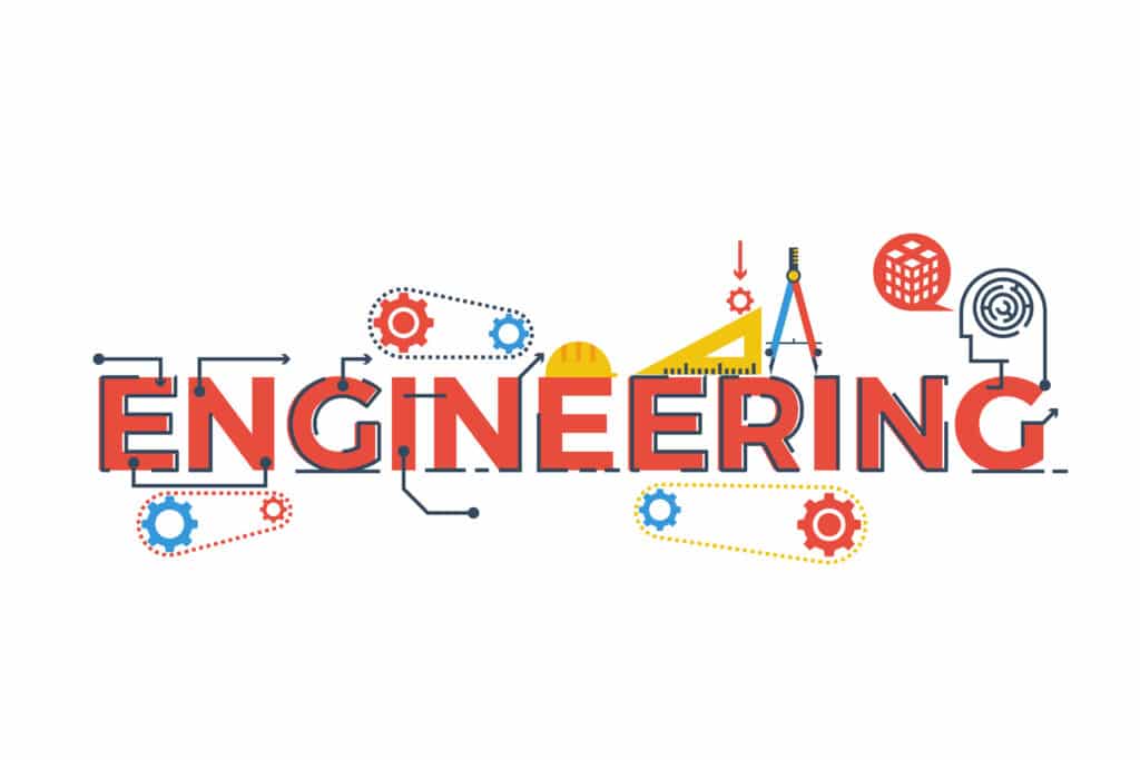 Illustration of ENGINEERING word