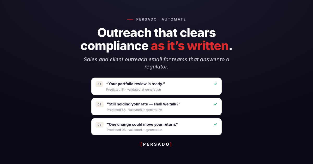 AI Sales Email Generator for Regulated Outreach
