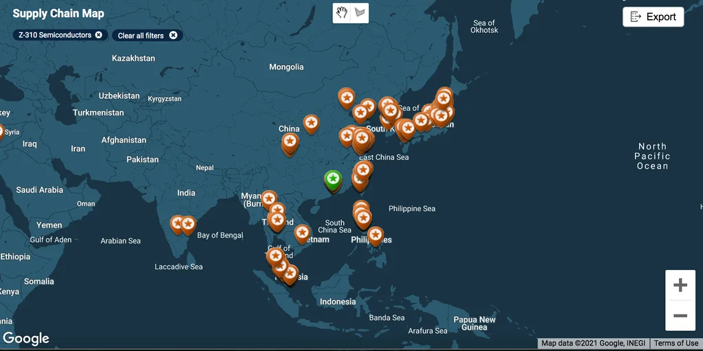The majority of semiconductors come from East Asia