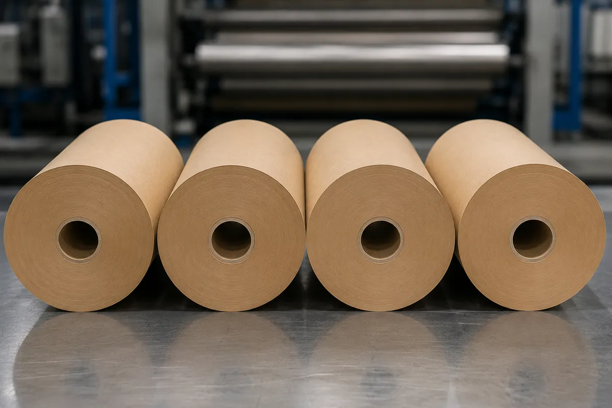 Paper slitting machine cutting reels to width