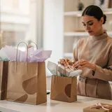 Retail store with branded paper bags