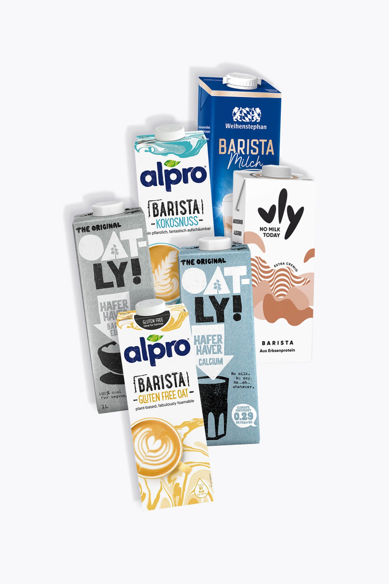 Milk alternatives for coffee served as part of a premium coffee routine.