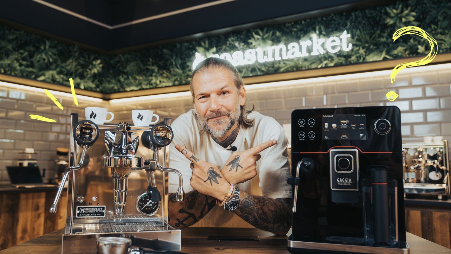 Fully automatic coffee machine preparing fresh coffee drinks.