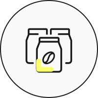icon with coffee packages