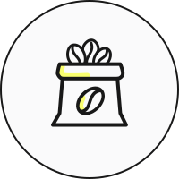 Icon showing a bag of beans