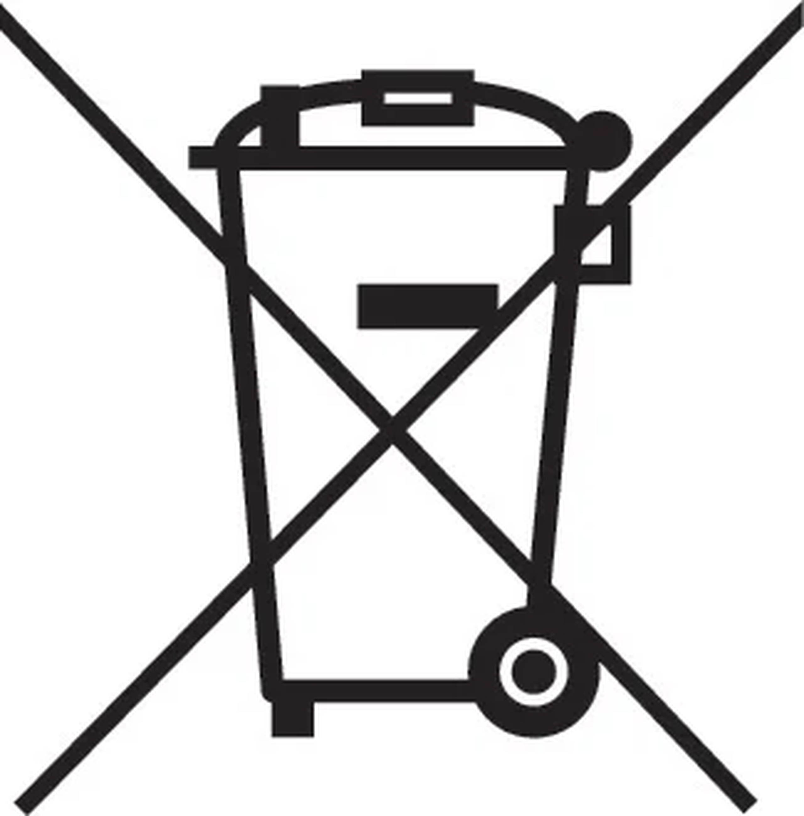 WEEE symbol: Do not discard with household waste. Recycle electronic items responsibly.