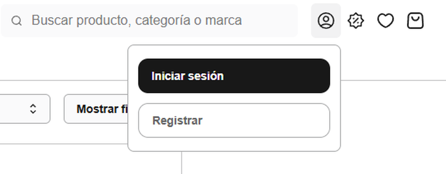 Screenshot of account icon