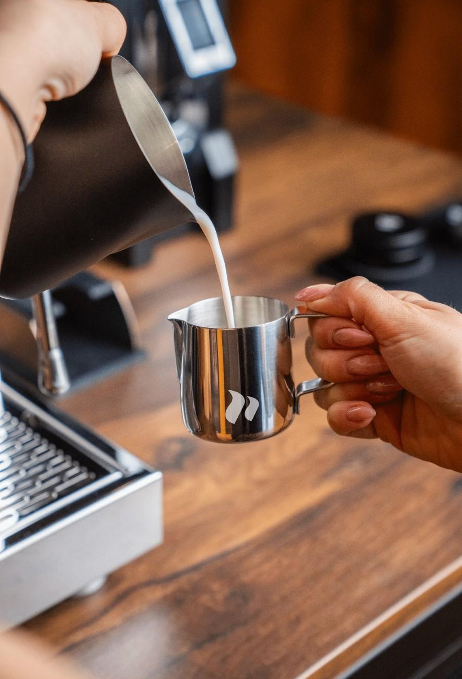 jarra de leche para espresso