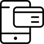 Icon with package and with a return symbol