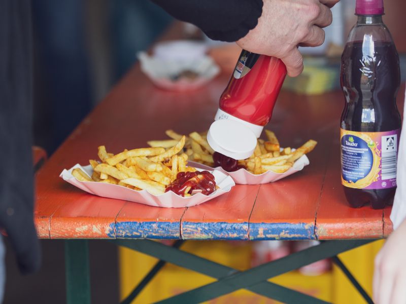 Zum Schluss sich nochmal mit Pommes und Ketchup  stärken :)