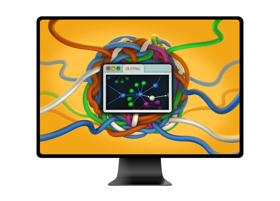 STRG.cms Editor mit Netzwerk-Visualisierung
