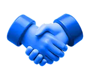 blue hand shaking