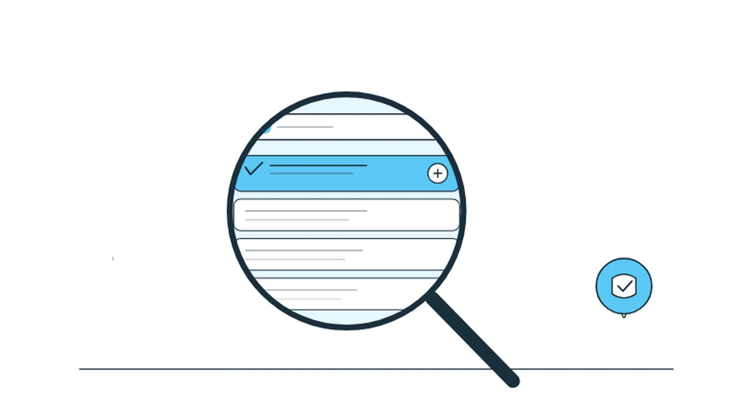 SEO proxy illustration showing a magnifying glass with search engine results inside, representing how proxies help SEO tools scrape rankings data without getting blocked