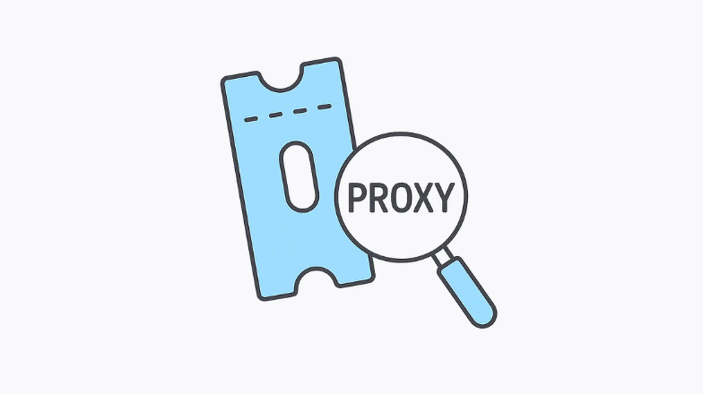Flat-style illustration of a concert ticket connected to proxy servers, symbolizing proxies for ticket resell and secure access to high-demand events.