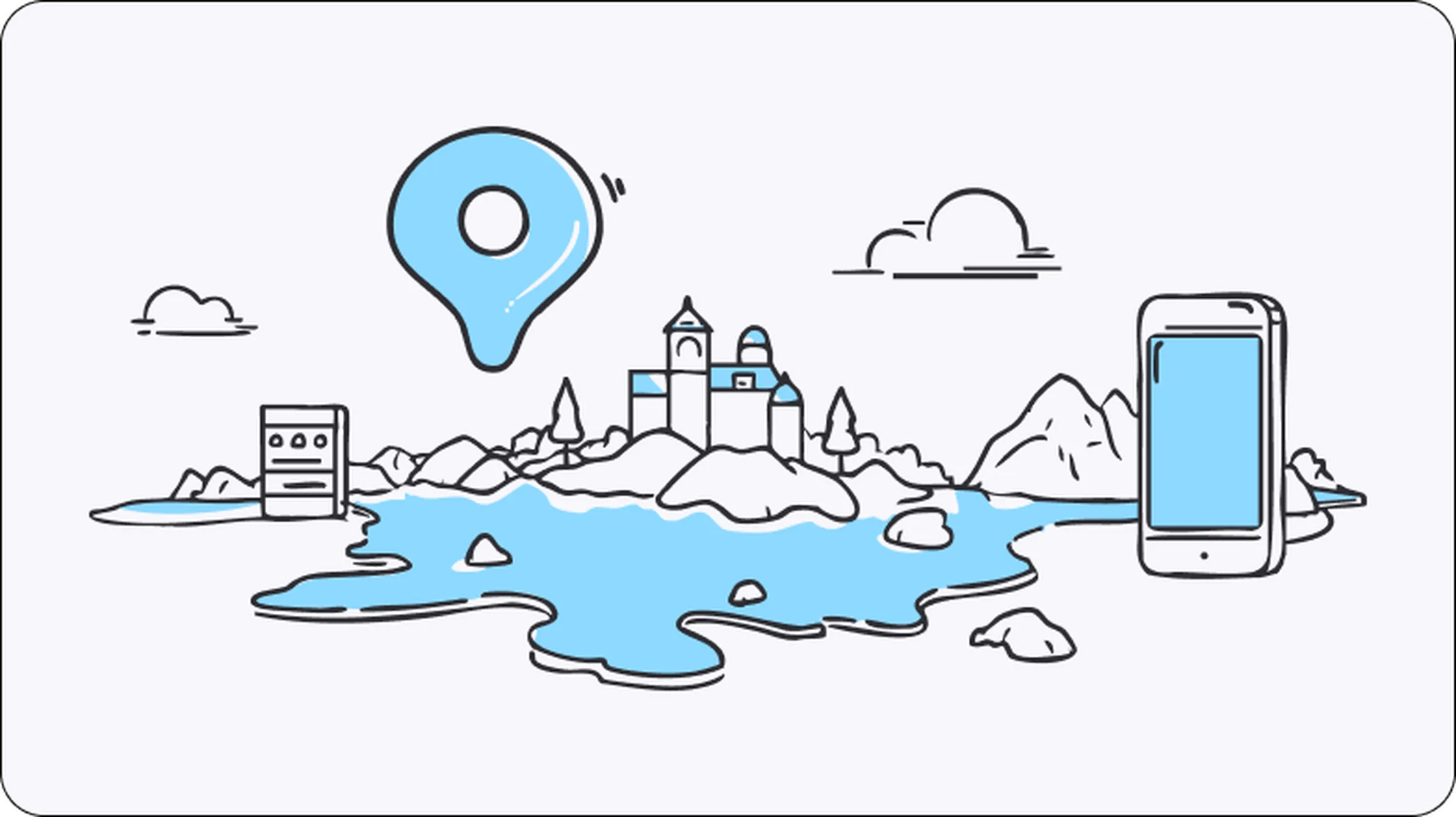 Illustration of Croatia with a location pin, smartphone, and server representing the best Croatia proxy for seamless web access.