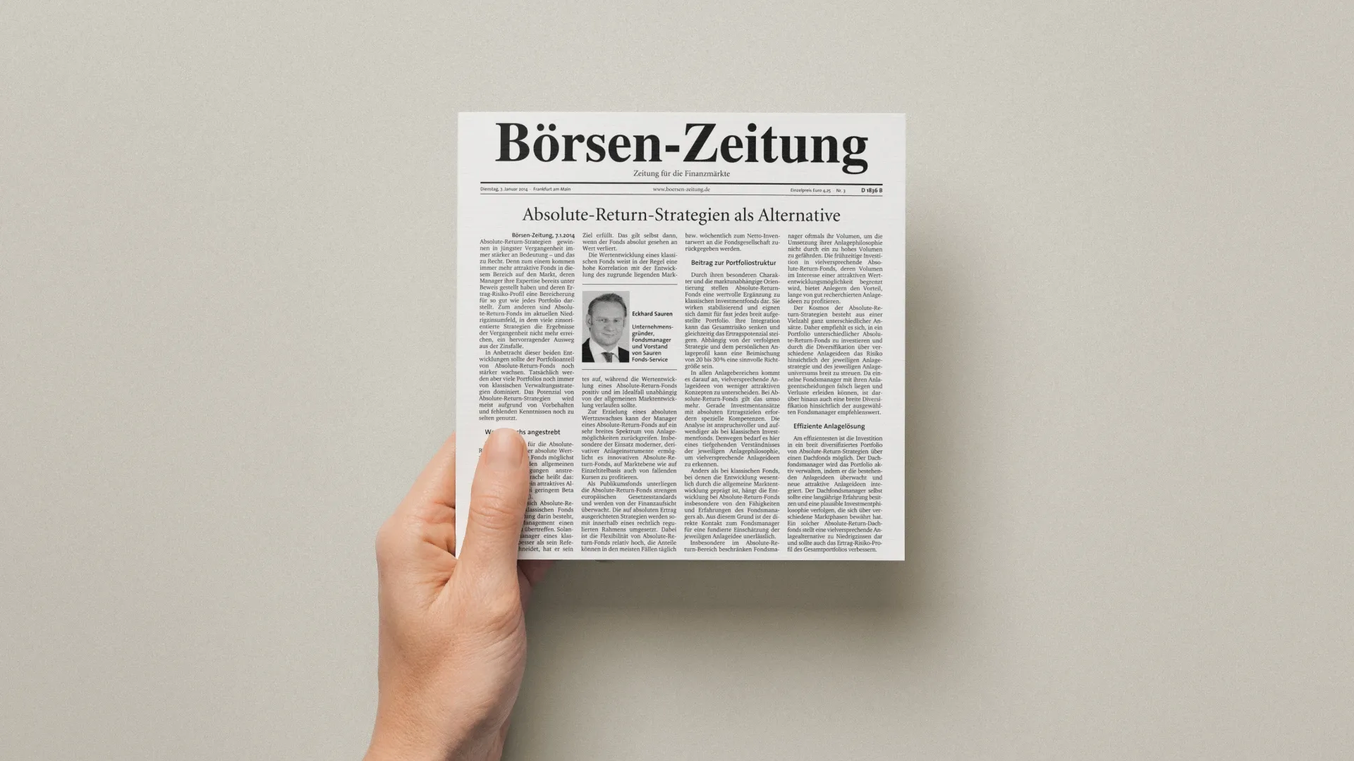 Börsen-Zeitung: Absolute-Return Strategies – Guest Column by Eckhard Sauren