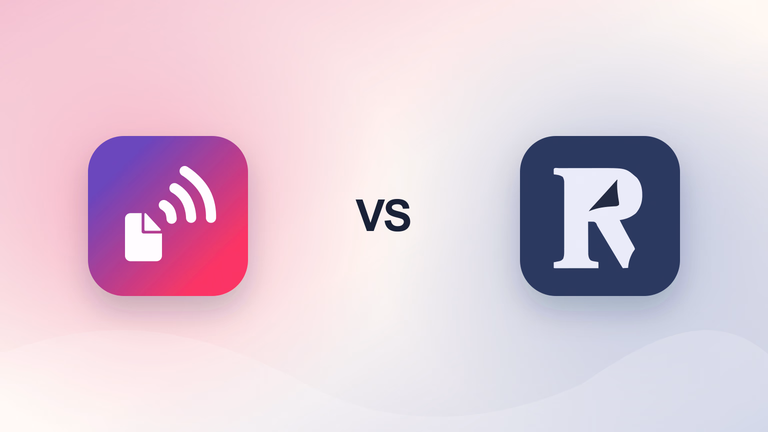 Paper2Audio and Readwise Reader logos separated by VS on a light gradient background