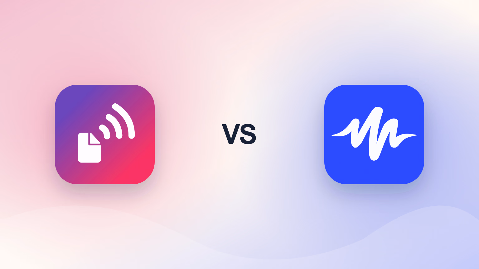 Paper2Audio and Speechify logos separated by VS on a light gradient background