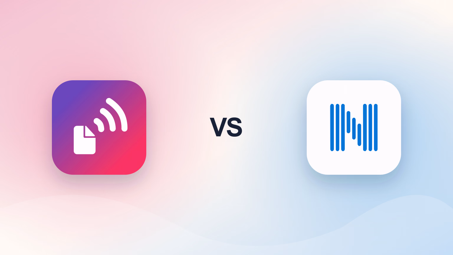 Paper2Audio and NaturalReader logos separated by VS on a light gradient background