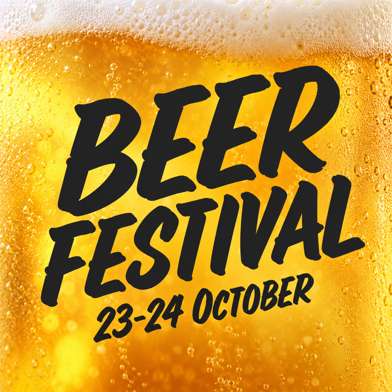 Beer festival, over frosty beer
