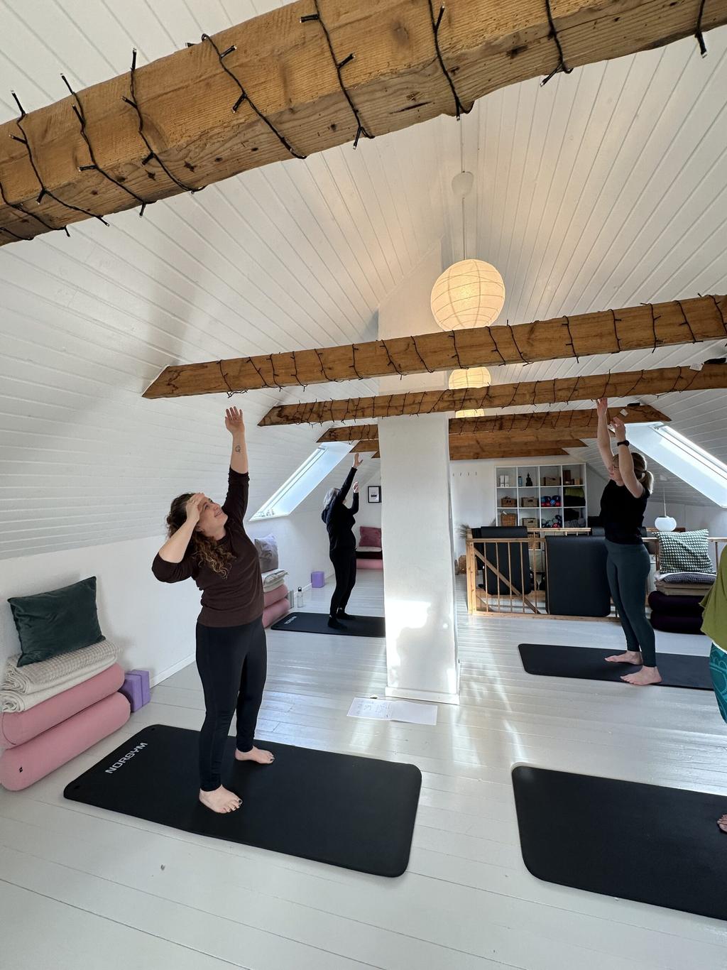 Yogastræk mod loft hos Mette Krabek