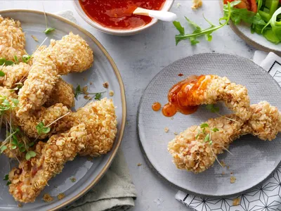 Kiphapjes met havermoutpanade