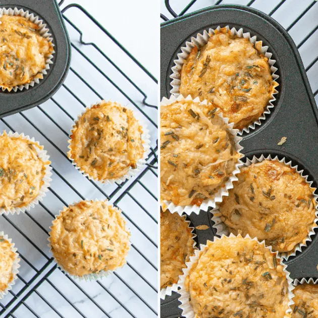Hartige muffins met gerookte kip