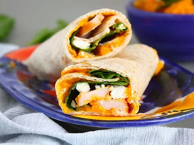 Kiprecepten - Wraps met zoete aardappelspread