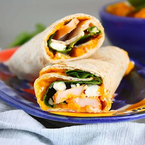 wraps met zoete aardappelspread