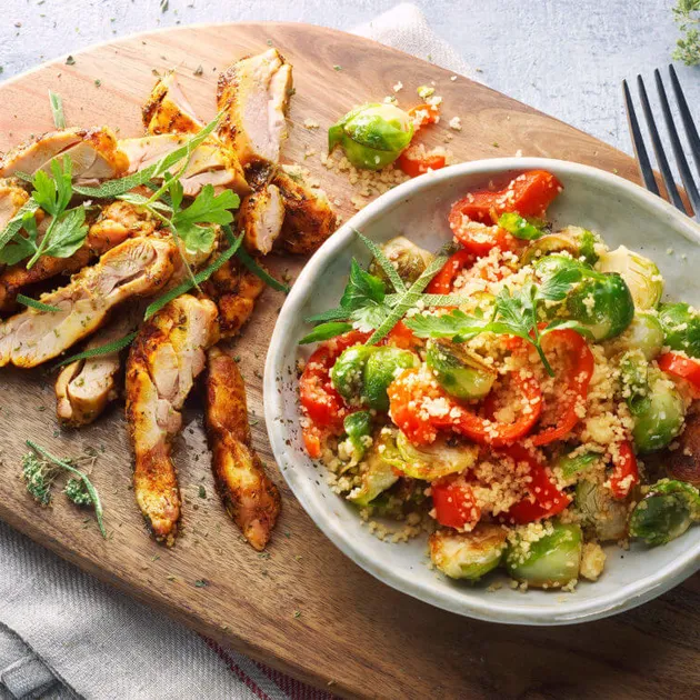 Kipdijreepjes met couscous