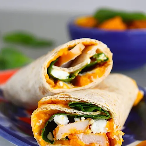 Wraps met zoete aardappelspread
