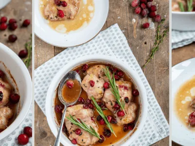 Kip met cranberry's, tijm en rozemarijn