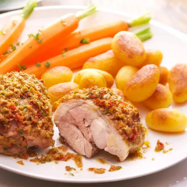 Kippendijfilet met tapenade