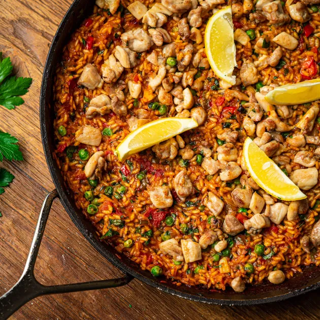 Paella met kip