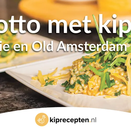 Thumbnail Risotto met kip, spinazie en Old Amsterdam