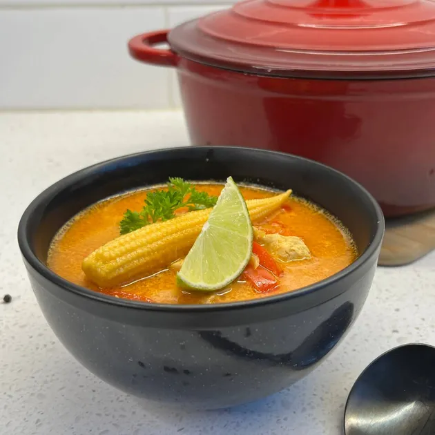 Thaise soep met kip en groenten
