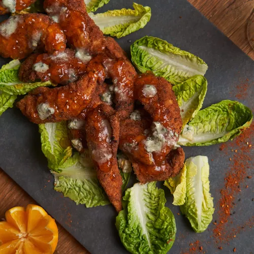 Chicken tenders met gorgonzola en marmalade