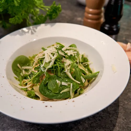 Pasta spinazie met kip