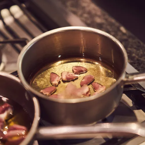 Umami Risotto met gekonfijte kippenniertjes