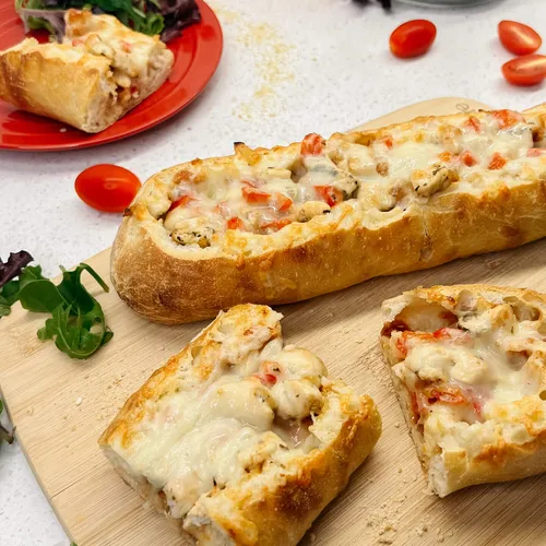 Gevuld stokbrood met kip