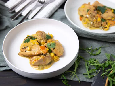 Currykip in bier