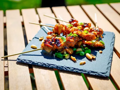 Coconut chicken skewers