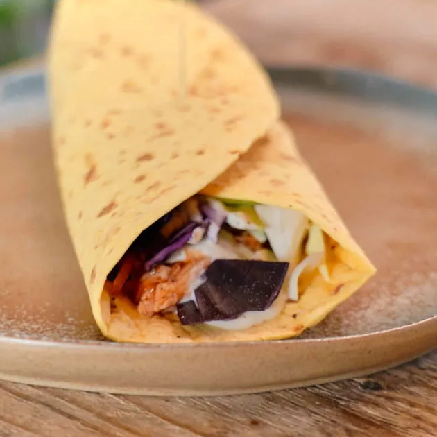 Ileane kipt pulled chicken wraps